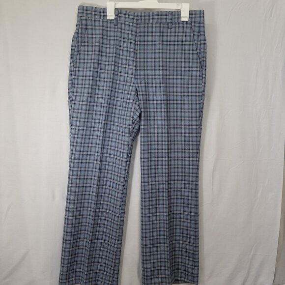 Sears Roebuck and Co. Other - VTG NWT 60S/70S Sears Roebuck Co. 36x30 Mens Dress Pants Blue Plaid Disco Flare